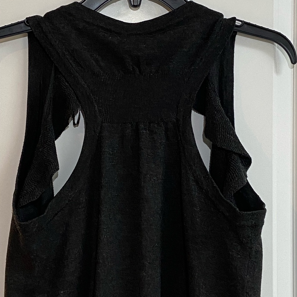 EUC - Poof Made With Love Black Ruffle Vest - Size Small - Picture 12 of 14